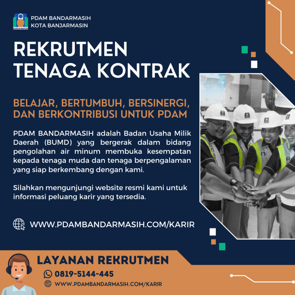 PENGUMUMAN HASIL AKHIR SELEKSI GELOMBANG 1 REKRUTMENT TENAGA KONTRAK PDAM BANDARMASIH KOTA BANJARMASIN